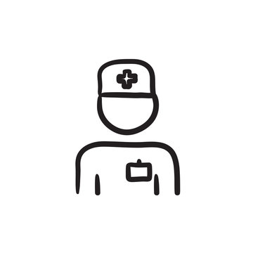 Nurse sketch icon.