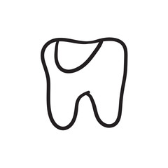 Tooth decay sketch icon.