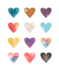 Collection of Colored Hearts