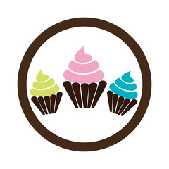 delicious cupcake sweet icon vector illustration design
