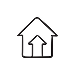 Fototapeta premium Growth of real estate market sketch icon.