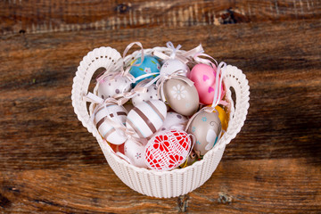 easter eggs in basket
