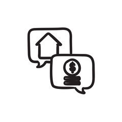 Real estate transaction sketch icon.