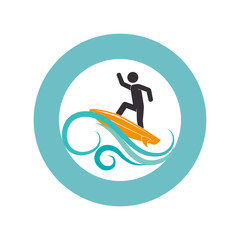surfboard sport summer icon vector illustration design
