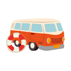 van travel summer icon vector illustration design