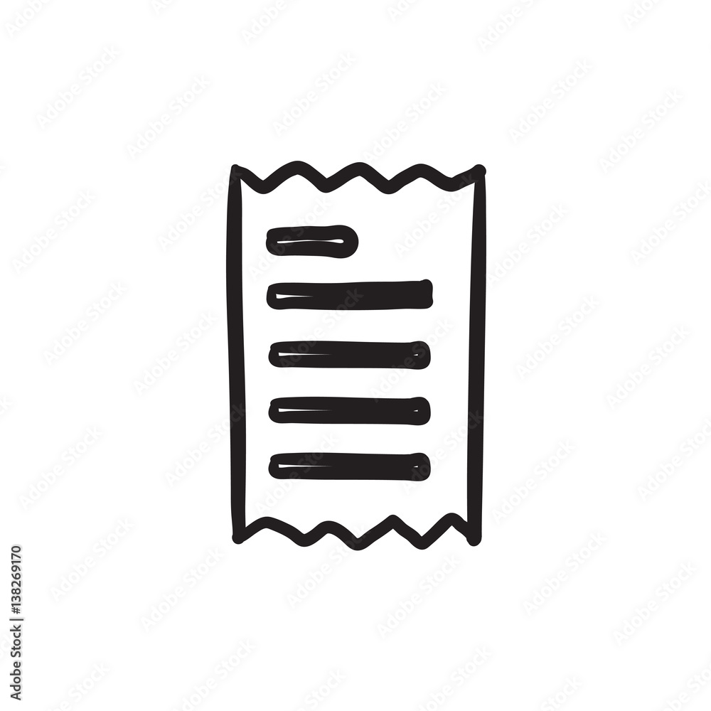 Canvas Prints receipt sketch icon.