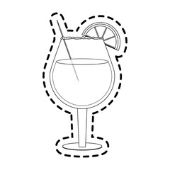garnished cocktail drink icon image vector illustration design 