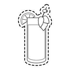 garnished cocktail drink icon image vector illustration design 
