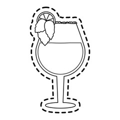 garnished cocktail drink icon image vector illustration design 