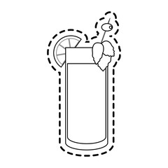 garnished cocktail drink icon image vector illustration design 