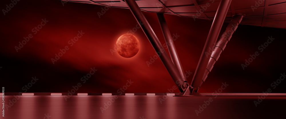 Wall mural space environment ready for comp of your characters 3d rendering