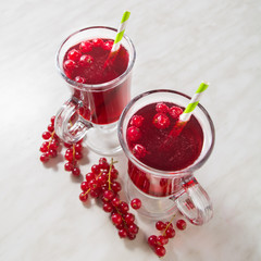 Two cup of red currant aerated lemonade