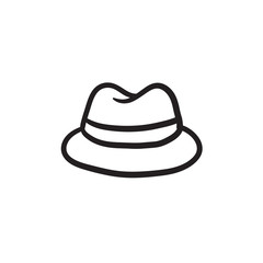 Classic hat sketch icon.