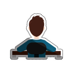 Businessman executive profile icon vector illustration graphic design