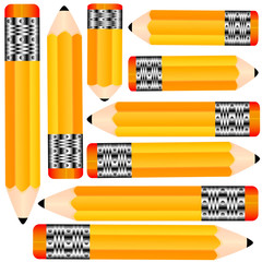Pencils of different sizes and in different forms