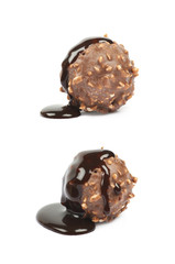 Chocolate ball confection candy isolated