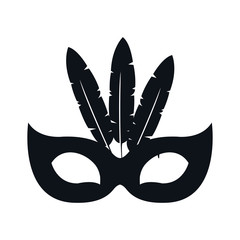 black silhouette festive carnival mask icon design vector illustration © Gstudio