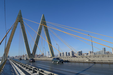 Fototapeta na wymiar Bridge `Millenium`, Kazan, Russia