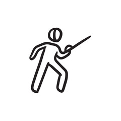 Fencing sketch icon.
