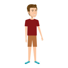 cartoon man in short pants casual suit vector illustration