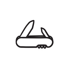 Jackknife sketch icon.