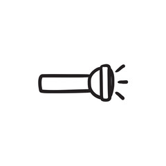 Flashlight sketch icon.