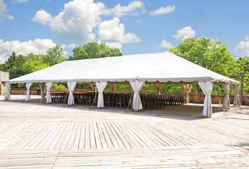 Outdoor tent for wedding or other festivity