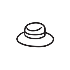 Summer hat sketch icon.