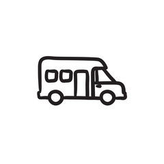 Motorhome sketch icon.