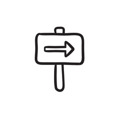 Travel traffic sign sketch icon.