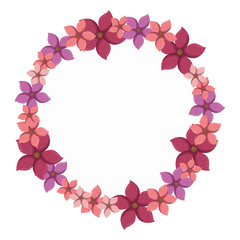 Fototapeta na wymiar colorful circular border with flowers vector illustration