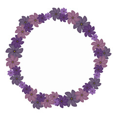 violet circular border with flowers vector illustration