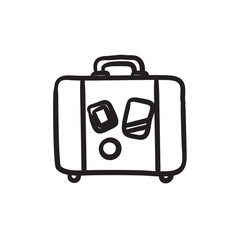 Suitcase sketch icon.
