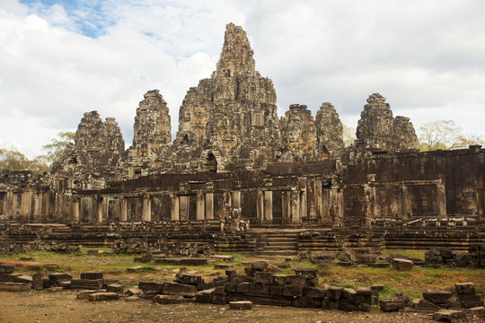 Main temple of the ancient capital of Angkor Thom in Cambodia Bayon 