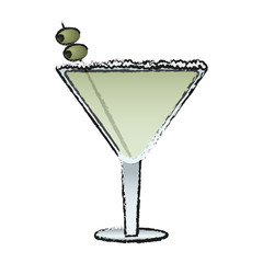 garnished cocktail drink icon image vector illustration design 