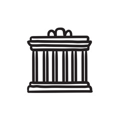 Acropolis of Athens sketch icon.