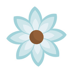blue silhouette figure flower icon floral vector illustration