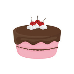 Delicious birthday cake icon vector illustration graphic design