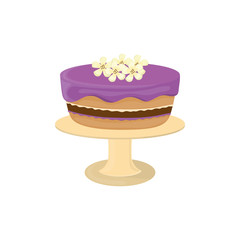 Delicious birthday cake icon vector illustration graphic design