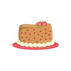 Delicious birthday cake icon vector illustration graphic design