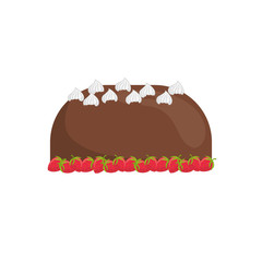 Delicious birthday cake icon vector illustration graphic design