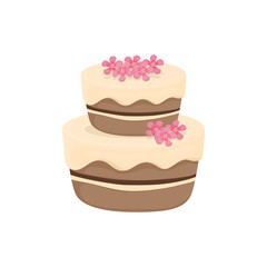 Delicious birthday cake icon vector illustration graphic design
