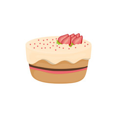 Delicious birthday cake icon vector illustration graphic design