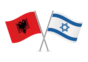 Albania and israel flags. Vector illustration.