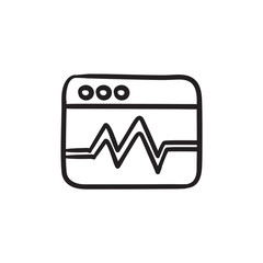 Web analytics information sketch icon.