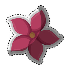 sticker pink silhouette figure flower icon floral vector illustration