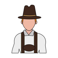 man in traditional bavarian costume german culture icon image vector illustration design 