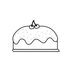 Delicious birthday cake icon vector illustration graphic design