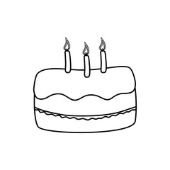 Delicious birthday cake icon vector illustration graphic design