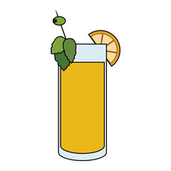 garnished cocktail drink icon image vector illustration design 